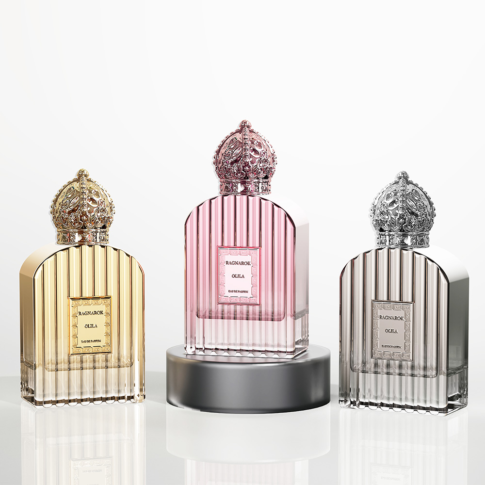 Ribbed Crown Cap Perfume Bottle