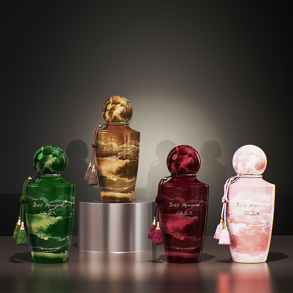Marble Finish Perfume Bottles