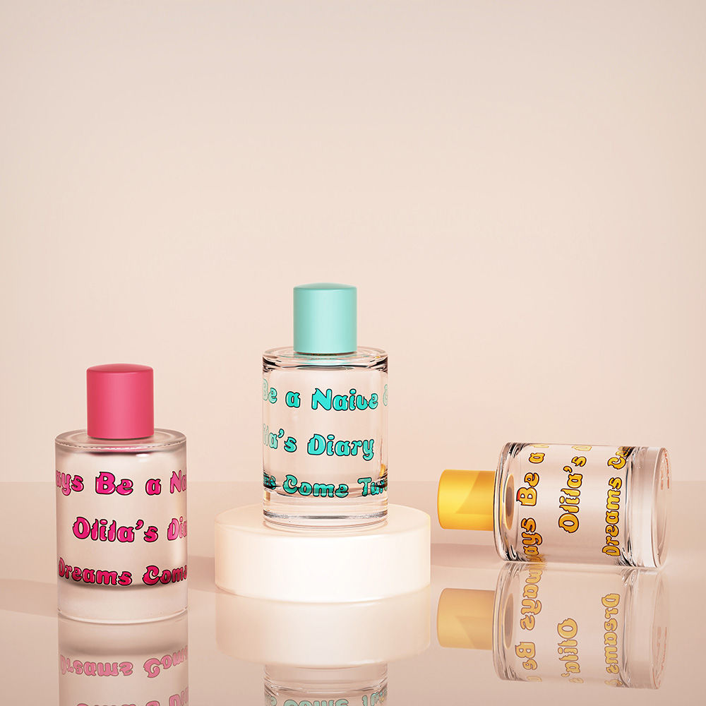 Playful Wrap Around Text Perfume Bottle