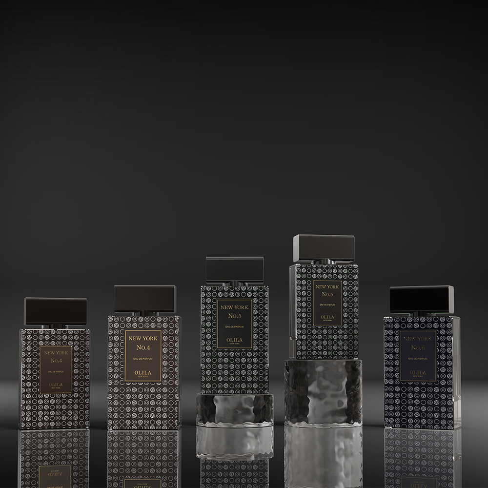 Textured Black Pattern Perfume Bottle