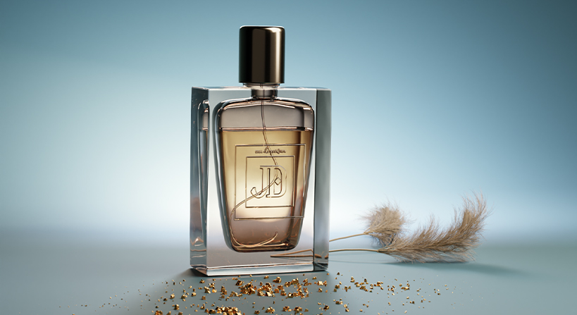 Innovative perfume packaging trends featuring elegant square bottle